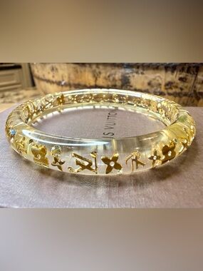 Louis Vuitton Clear Resin Inclusion Monogram Bangle Bracelet